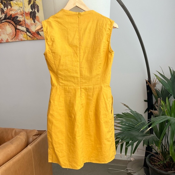Jennifer Glasgow Gold Linen Dress - Picture 2 of 5